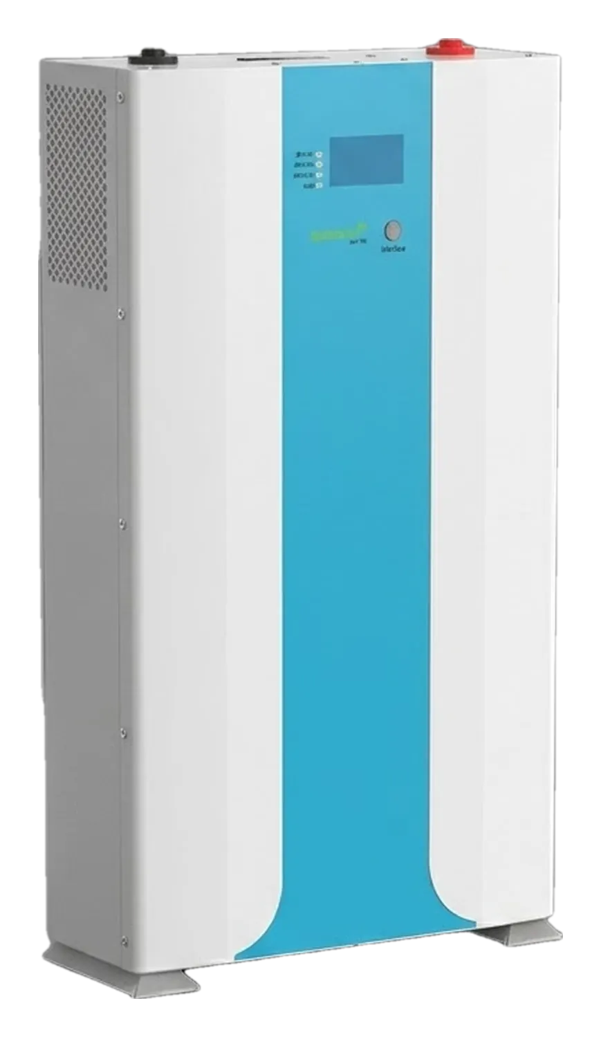 Batterie lithium LiFePO4 51,2 V 200 Ah, 10,24 kWh, vue de trois quarts
