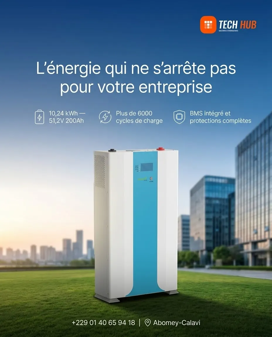 Batterie 10,24 kWh pour l'entreprise : plus de 6000 cycles, BMS intégré