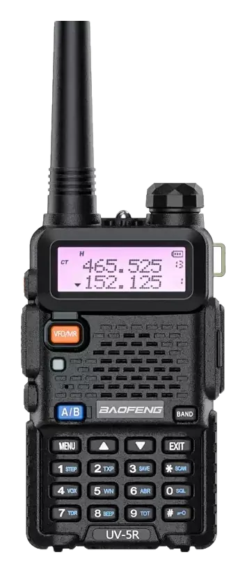 Un talkie-walkie Baofeng UV-5R, vue de face